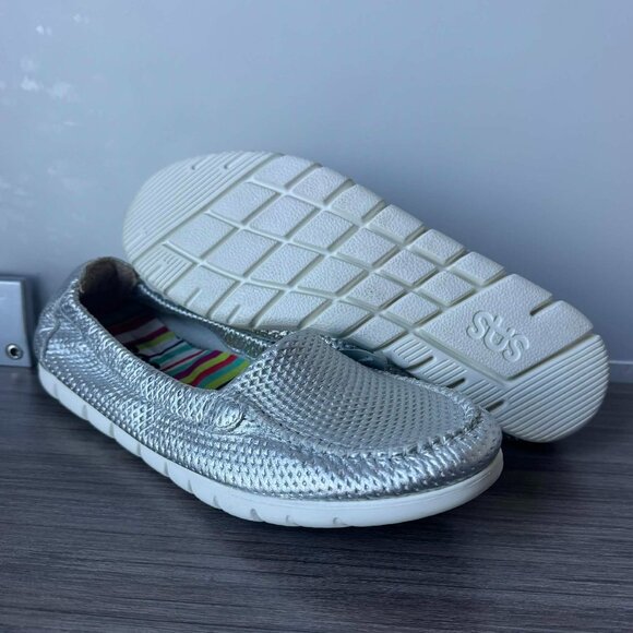 SAS Sunny Tripad Lightweight Loafers Shoes $141 in Silver - Picture 4 of 10